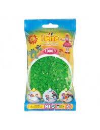 HAMA STRIJKKRALEN - GROEN NEON (037), 1000ST. (ZAKJE 17,5 X 9,5 CM)